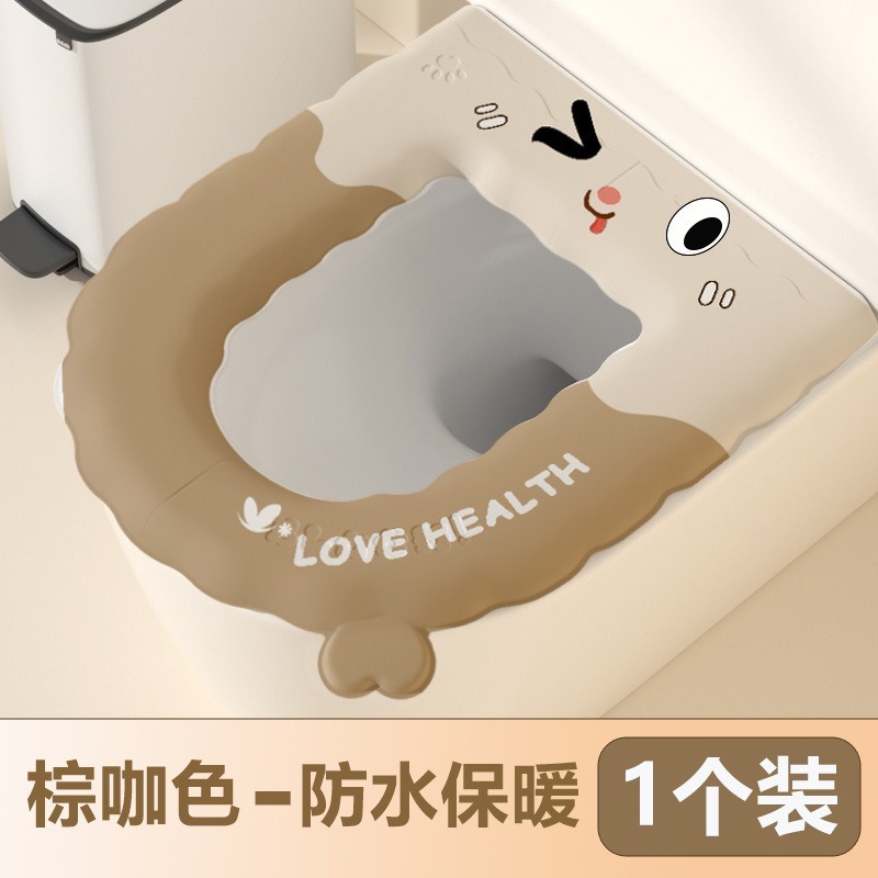 马桶垫新款加厚防水保暖坐便垫圈粘贴式四季通用家用马桶坐垫印花|undefined