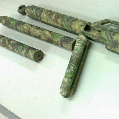 迷彩水转印工艺样品现货 快速出样 小批量异性工件表面印花试样