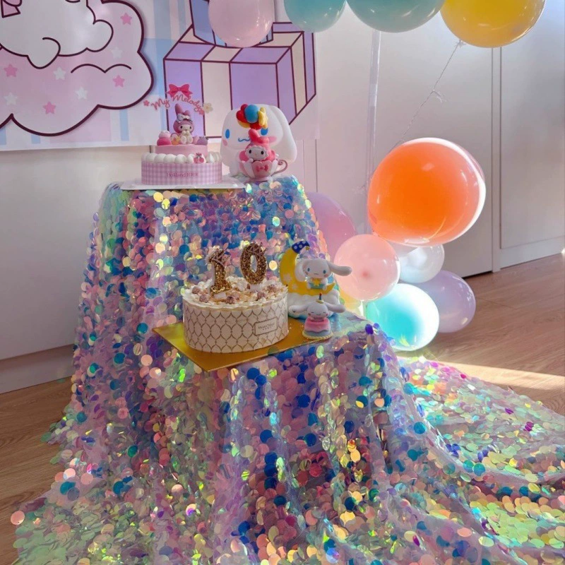 Зашифрованная ткань с блестками в виде рыбьей чешуи, живое фото, блестящее украшение для дня рождения, фон, настенная скатерть с русалкой