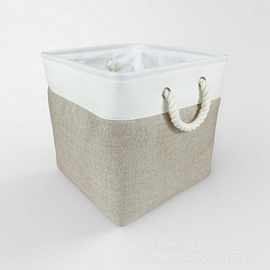 可折叠脏衣篮加厚拼接收纳筐棉绳提手收纳篮棉麻收纳盒衣服收纳箱