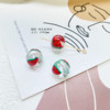 Glossy beads, earrings handmade, accessory, hand painting