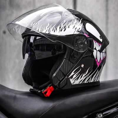 scooters and motorcycles | Motosiklet kaskı (dəbilqə) - white-fang-flame-l58-59-head-circumference