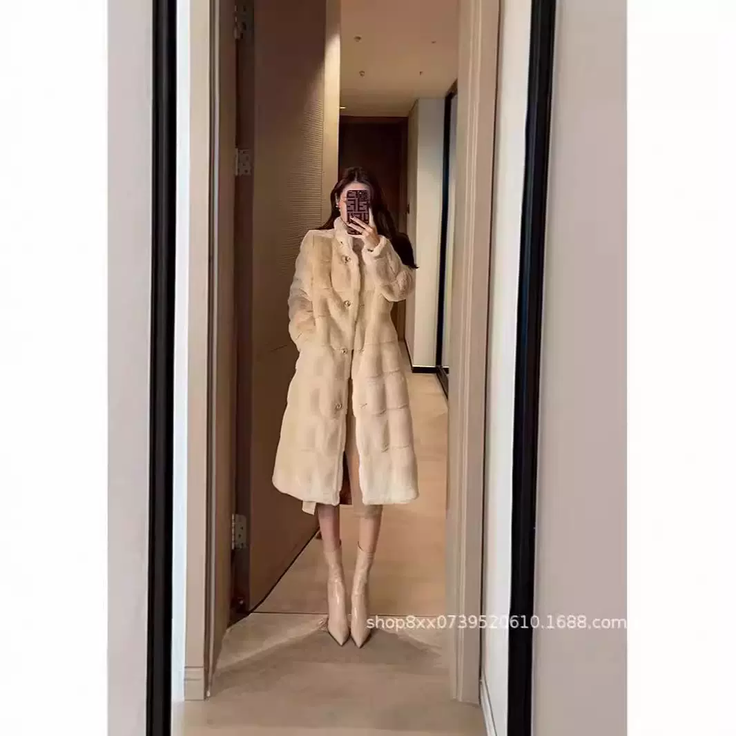 丹麦貂外套女装冬毛绒大衣年轻款中长款显瘦毛绒绒仿皮草上衣加厚