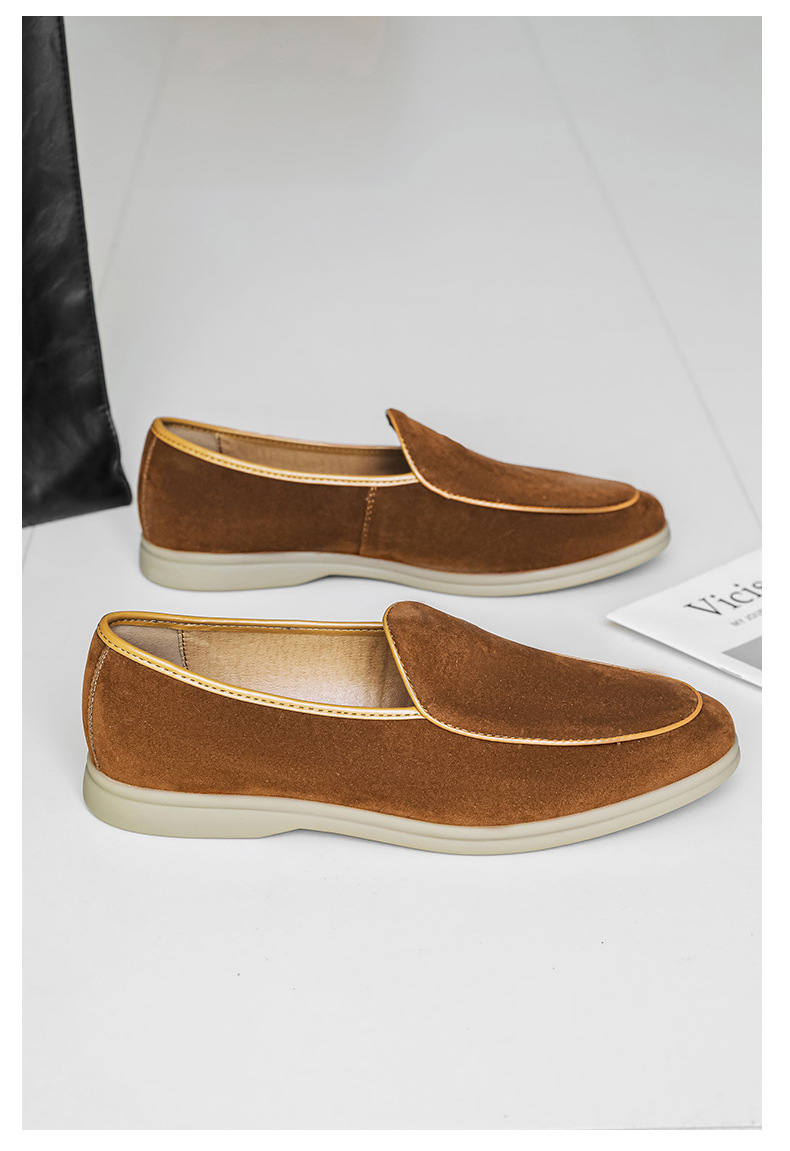 Men's Shoes Formal Shoes Spring New Loafers One Foot Stirrup Soybean Shoes_vogvips.com