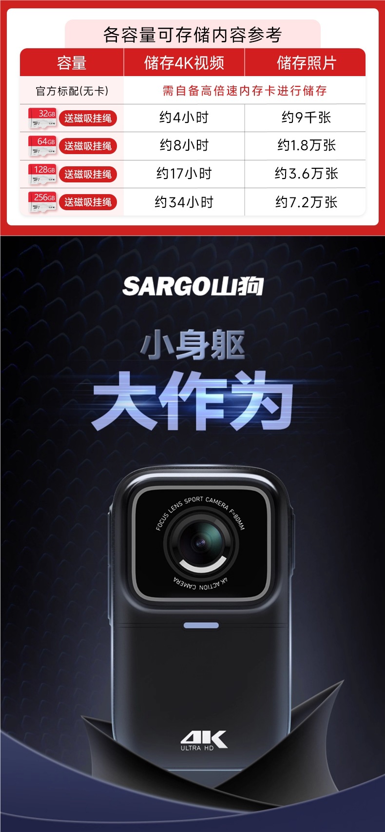 Mountain Dog G11 Thumb Action Camera Motorcycle Driving Recorder 4K Hd Cycling Vlog Non-360 Panoramic