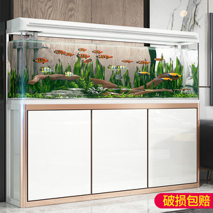 Small Fish Tank Medium and Large Aquarium Living Room Floor Household Lazy Water-free Ecological Glass Goldfish Tank with Cabinet