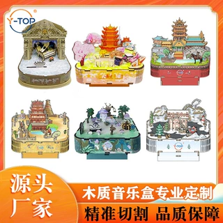 城市文创音乐盒手工DIY拼装八音盒3d立体桌面摆件创意圣诞礼物