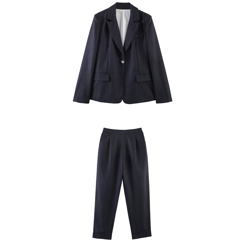 2026 Spring New European and American Style Fine Striped Blazer 2397582 + High-Waisted Slimming Pants 2397582 2026 Spring New European and American Style Fine Striped Blazer 2397582 + High-Waisted Slimming Pants 2397582