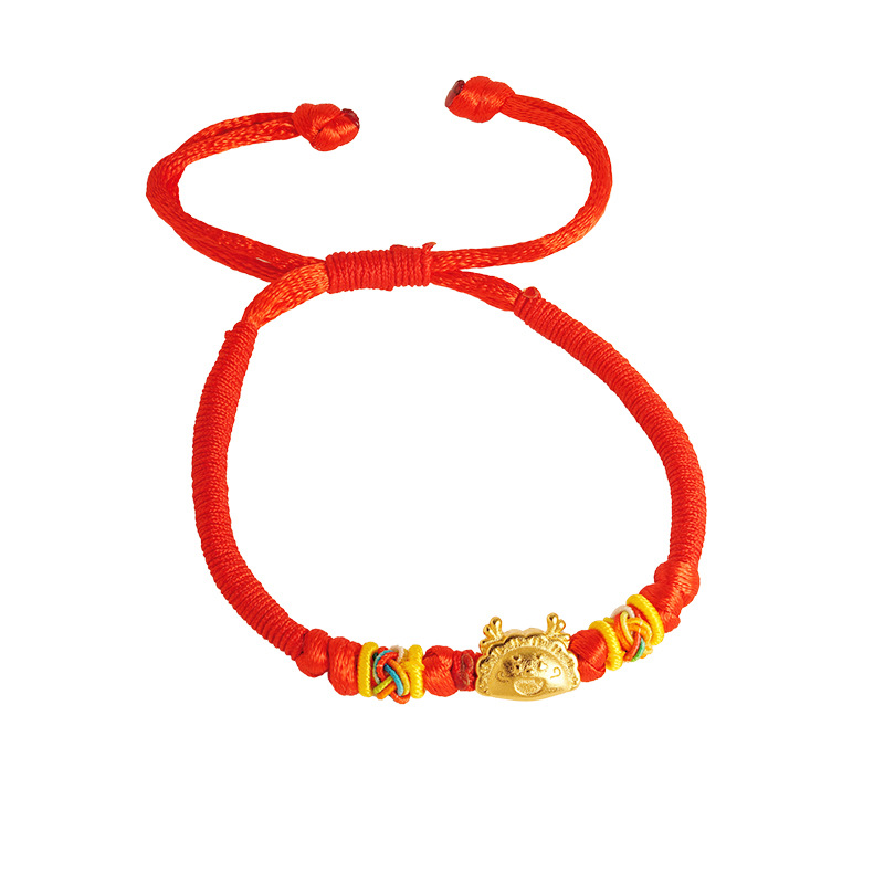 Nueva cuerda roja al vapor albóndigas Longyue Nansha pulsera de oro Ruyi nudo todo partido joyería de estilo chino popular en línea sala de estar