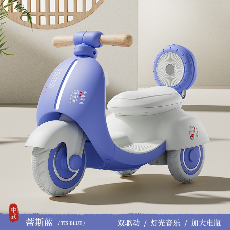 Nuevas motocicletas eléctricas infantiles para niños, tricicletas infantiles para niños, niños se pueden sentar y cargar con un vehículo de juguete de control remoto doble