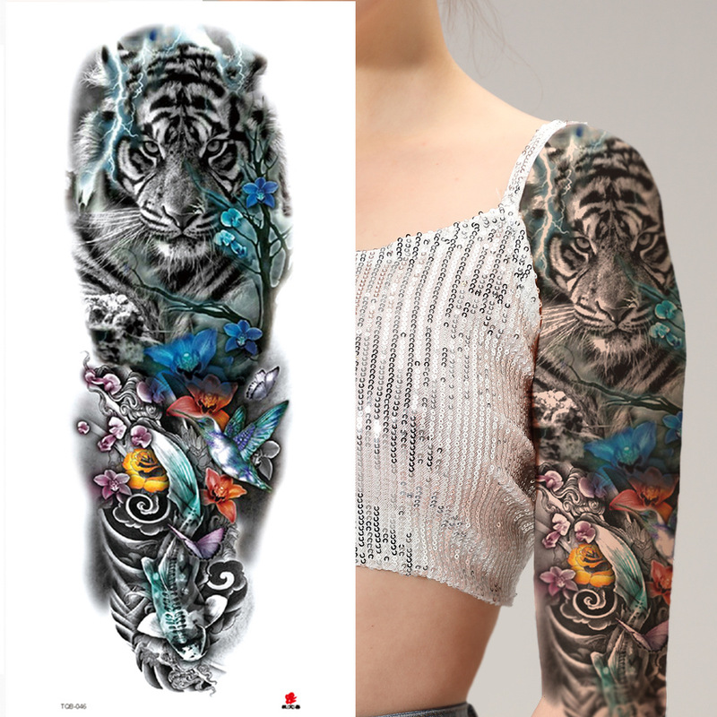 Cross-Border Factory wholesale tattoo stickers skin natural temporary tattoo half full arm large stylish tattoo stickers for men and women