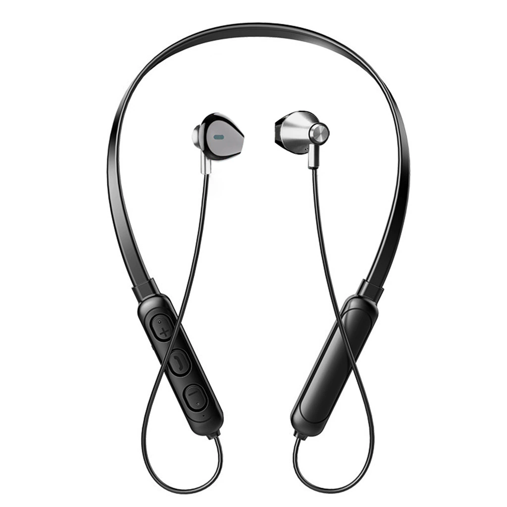 Шейный Bluetooth-гарнитура на шею с объемным звуком, настоящая беспроводная для спорта и бега, внутриканальная с магнитным креплением и зарядным кейсом