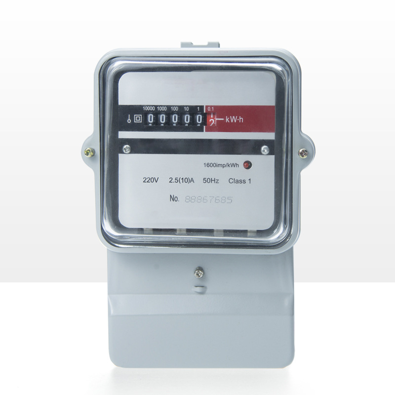 英文外贸版玻璃铁壳短款长款220v电表家用单相电能表