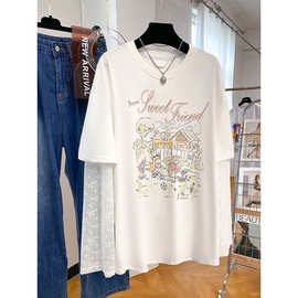 法式蕾丝拼接长袖t恤女2026早秋新款甜美宽松纯棉假两件上衣小众