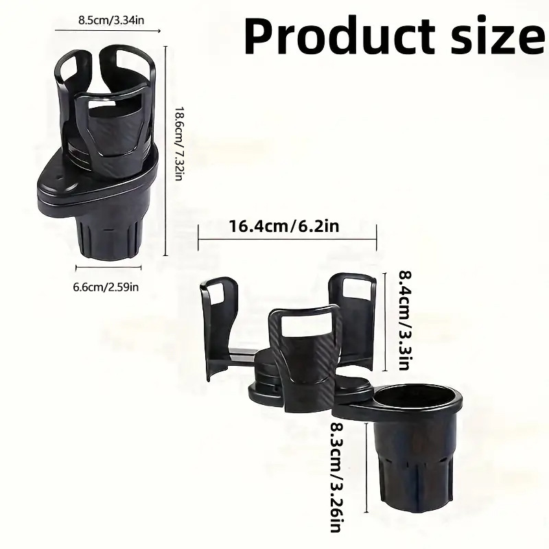 Cross-border Hot-selling Multi-functional Car Water Cup Holder One-half Double-layer Storage Rotating Car Beverage Cup Holder in stock