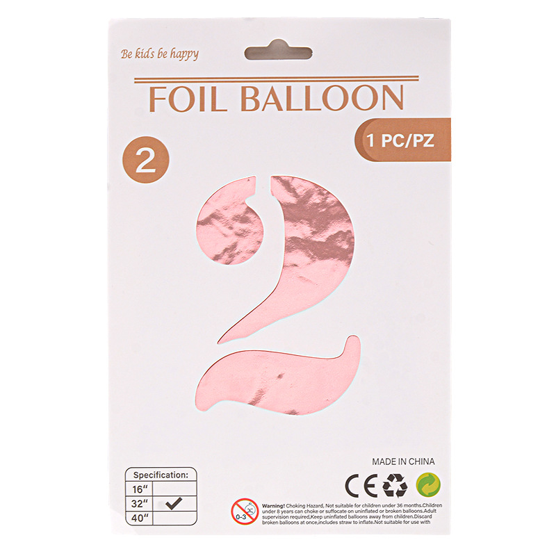 32 pulgadas Tarjeta de papel digital OPP globo de embalaje independiente fiesta de cumpleaños ambiente decorativo globo