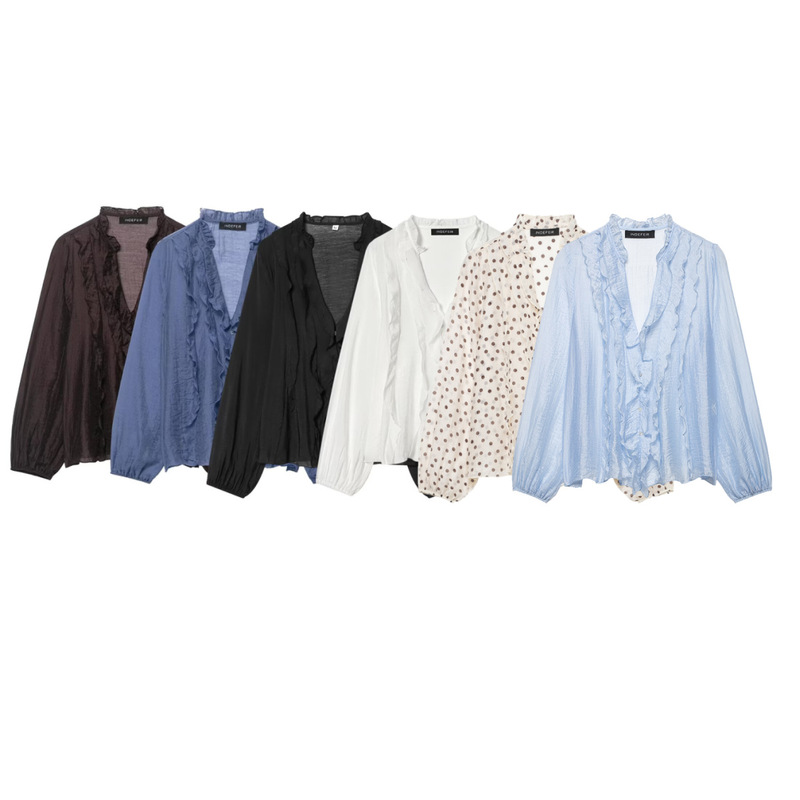 Zr Women's Clothing Cross-Border Foreign Trade Wholesale 2026 New European and American Style Fashionable Versatile Layered Decorative Shirt
