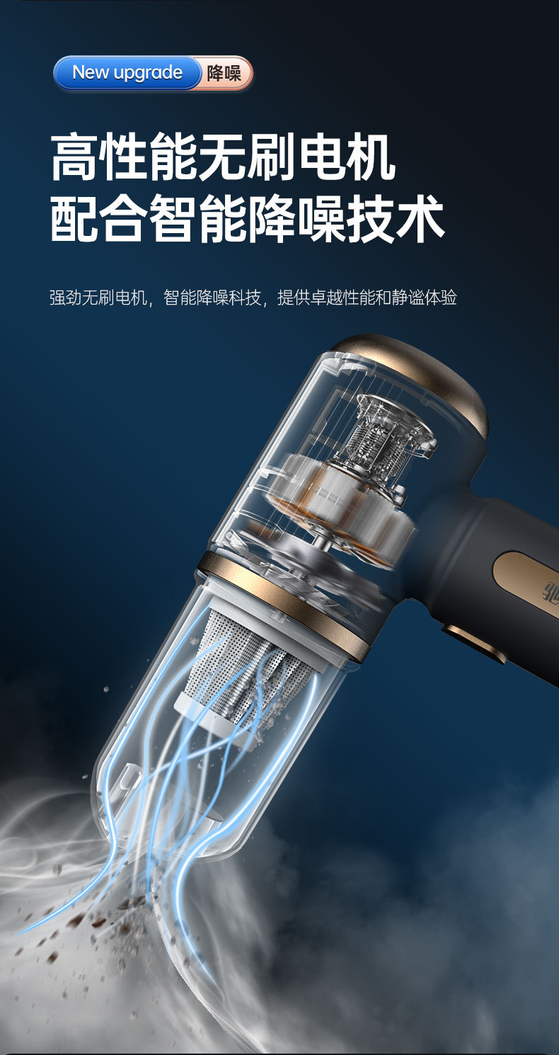 Car Vacuum Cleaner with Suction and Blowing Functions, Handheld, Wireless, High Suction Power, Multifunctional, High-Energy, Small, Rechargeable, for Home Use
