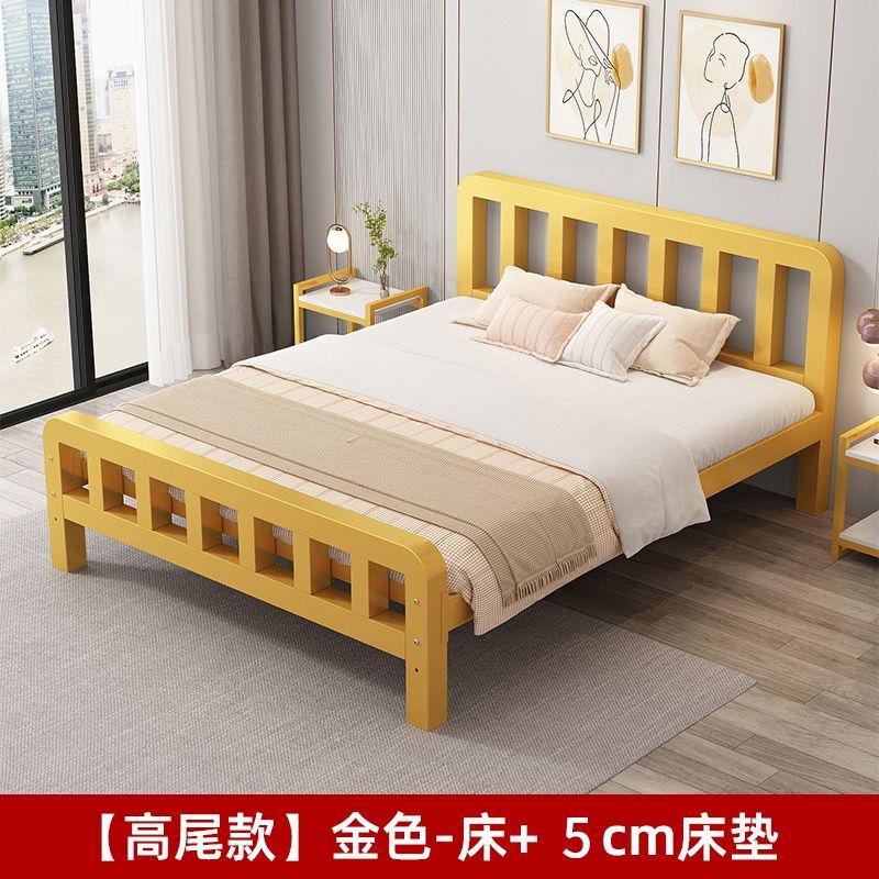 铁艺床加固加厚双人床1.8铁床单人1.0米铁架床现代简约1.5m家用|undefined