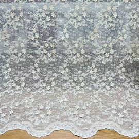 烫钻工艺绣花布蕾丝布料棉线服装连衣裙镂空立体刺绣面料衬衣服装