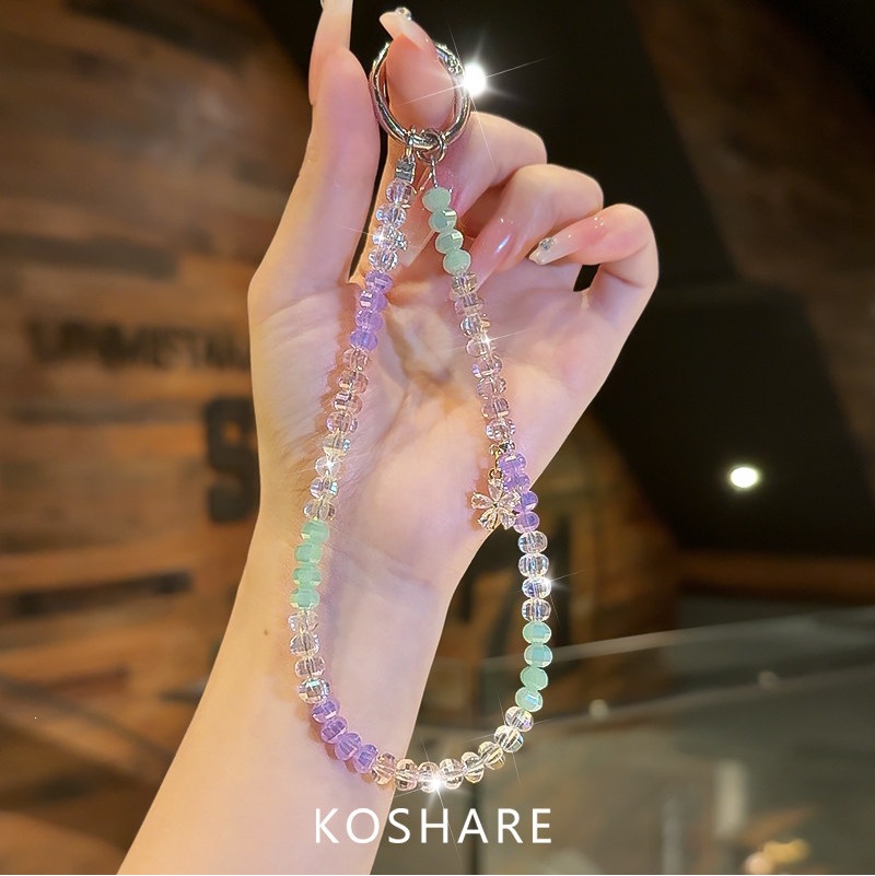 Xiaocanglan verano cristal red roja cadena de teléfono móvil de alto nivel sensación de cuerdas de muñeca bolsos colgantes chicas lujosas cadena corta de mano