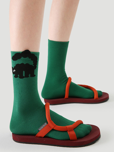 Renaissance original women's socks spring and summer three-dimensional puppy socks women's ins trend mushroom boneless cotton mid-calf socks