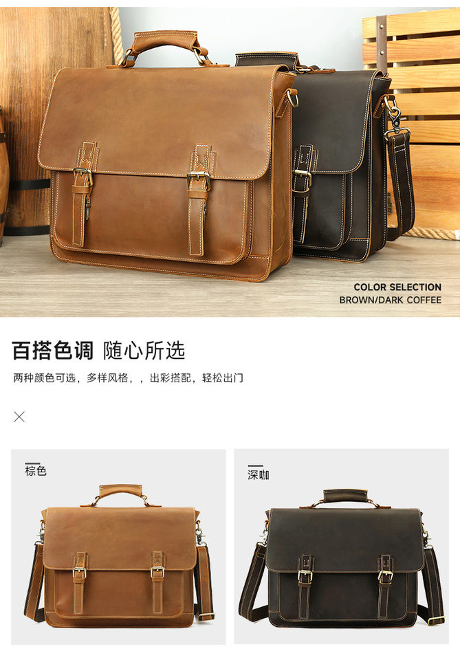 Túi đeo chéo nam da thật da ngựa điên phong cách retro, túi đeo vai đựng vừa máy tính bảng 8 inch — 1323 màu nâu, 1323cà phê, 6097 cà phê đen, 6097 màu nâu chi tiết 43