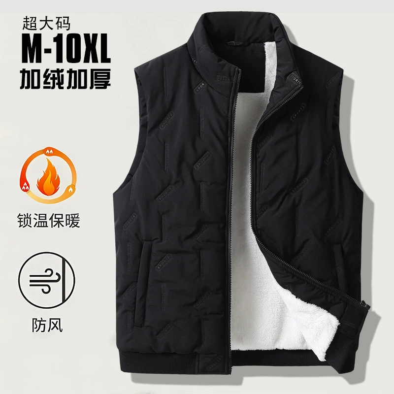 Мужской пуховый хлопковый жилет больших размеров, осенне-зимний теплый жилет на флисовой подкладке, новый трансграничный Повседневный жилет для пар