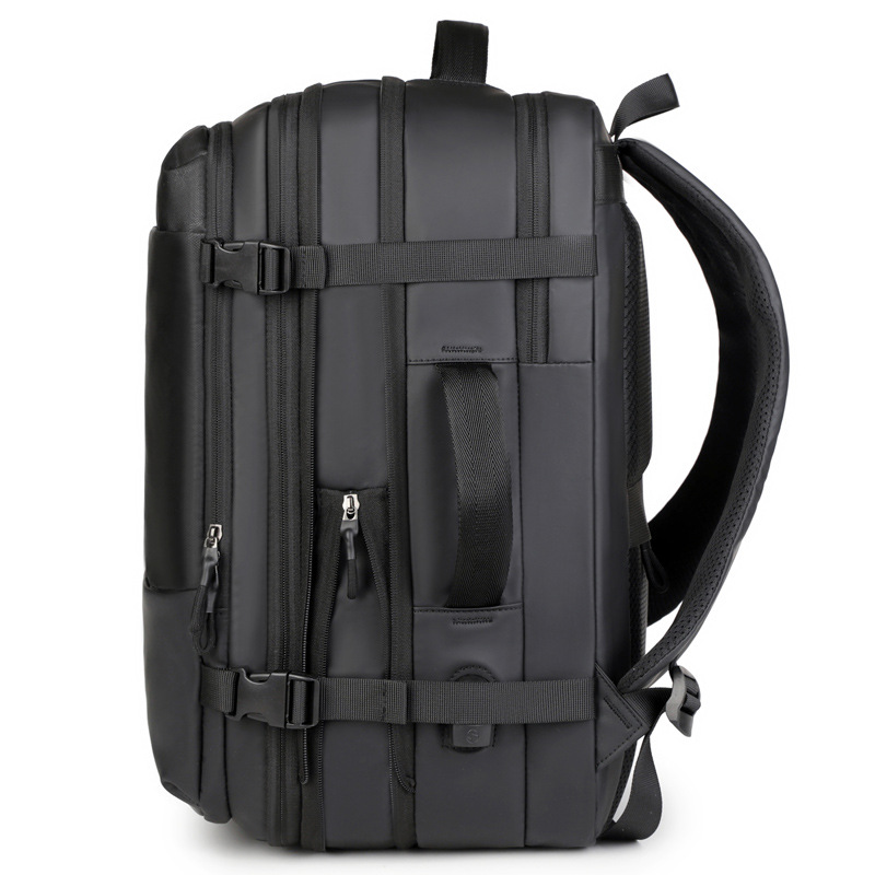 Mochila para hombre, bolso de viaje multifuncional de gran capacidad, mochila de viaje, bolso de computadora de negocios, bolso de mochila de película de cuero de expansión