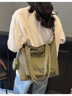 (Cross-border trading), solid color nylon capacious one-shoulder bag, shoulder bag