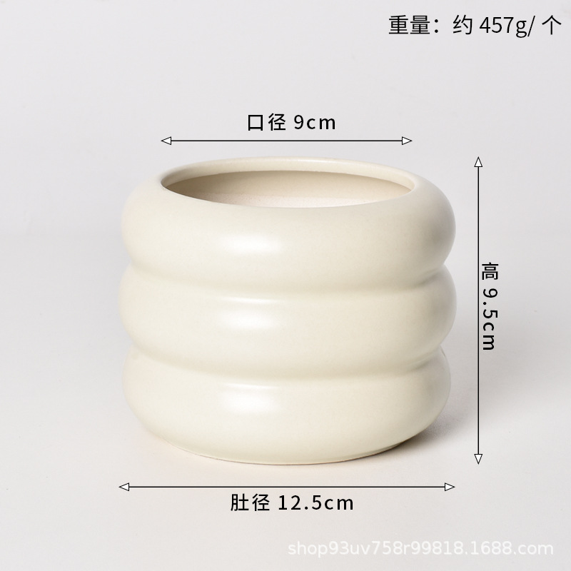 Pot de cerámica crema INS lujo ligero de alto nivel sensación de plantación de orquídeas mariposa simple orquídeas plantación de pot de porcelana blanca Dehua