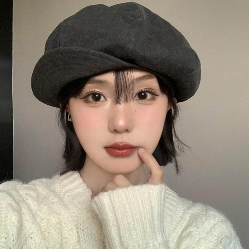 Vintage Octagonal Beret Hat For Women Elegant Artistic Style_voghion.com