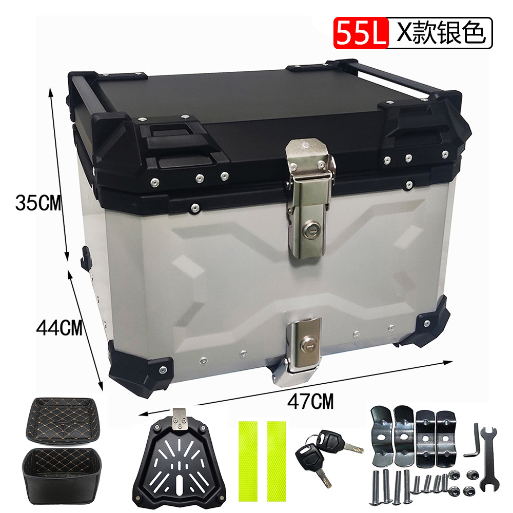 Caja de cola de aleación de aluminio de liberación rápida 25L30L36L45L55L65L caja de almacenamiento de la motocicleta caja de aluminio