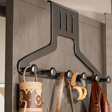 门后挂衣钩碳钢挂钩收纳免打孔加长挂衣架卧室门上挂架置物衣帽钩
