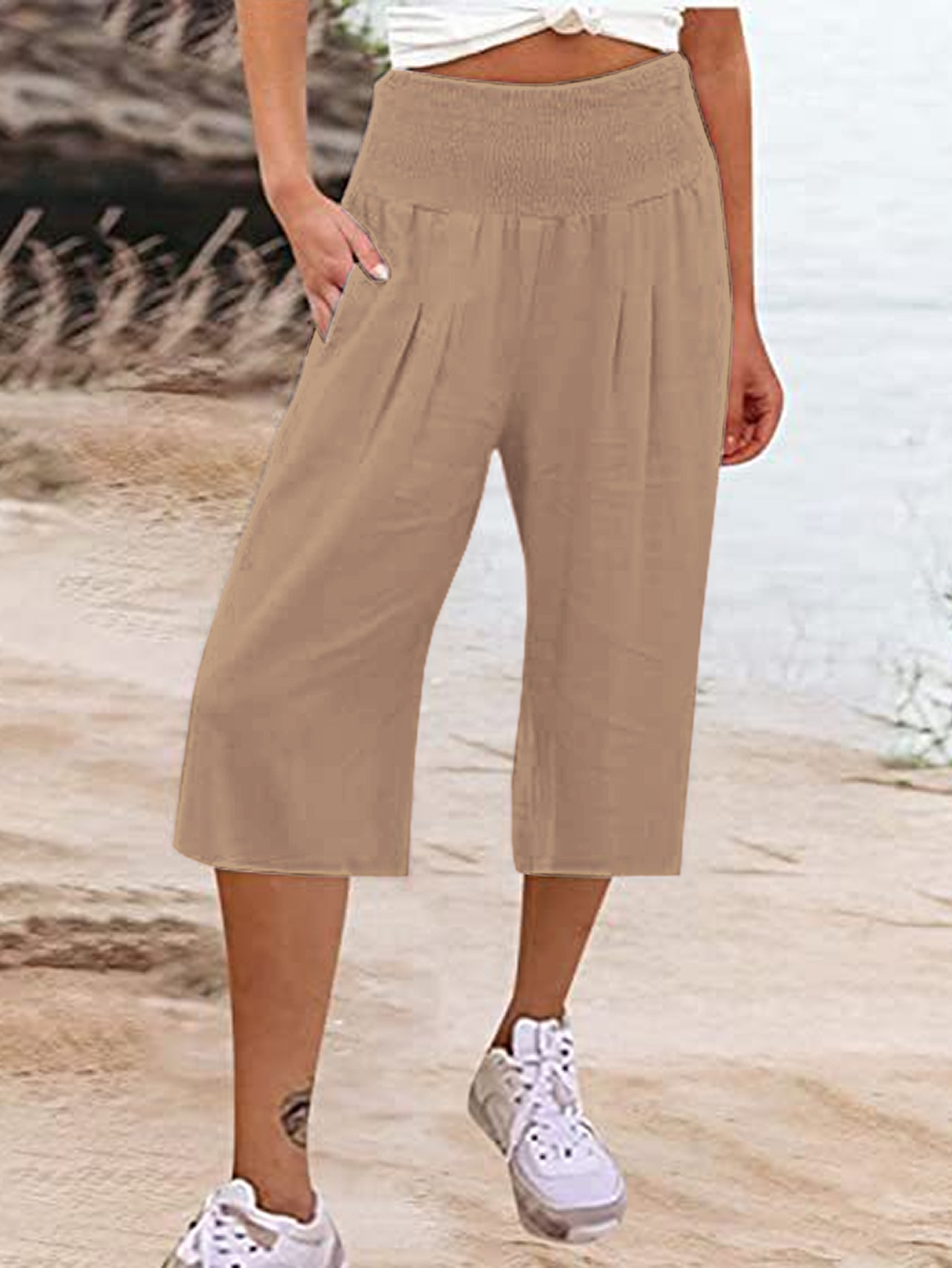 Women's Daily Simple Style Solid Color Calf-Length Casual Pants display picture 8