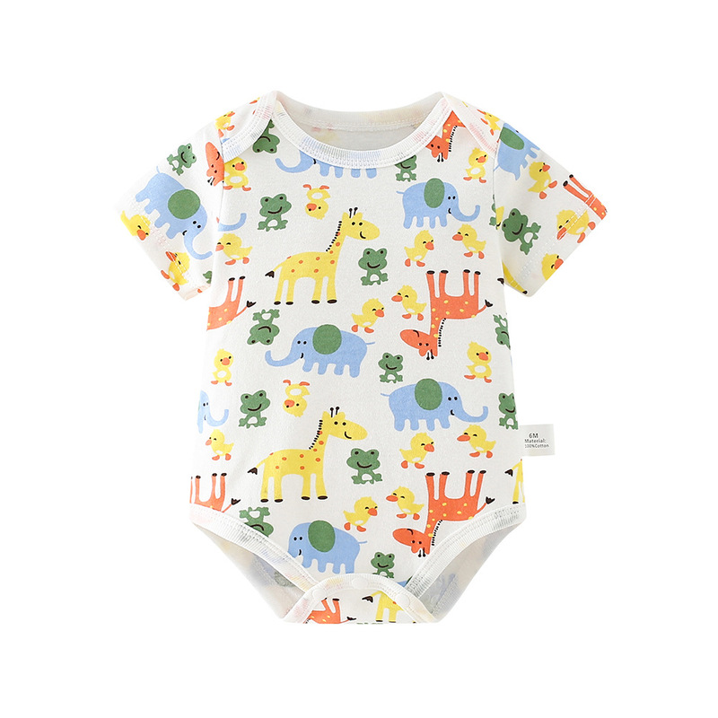 ベビーローブ春と秋の三角クライミング半袖ベビーコットン0-1歳の女の子用ワンピース服2025|undefined