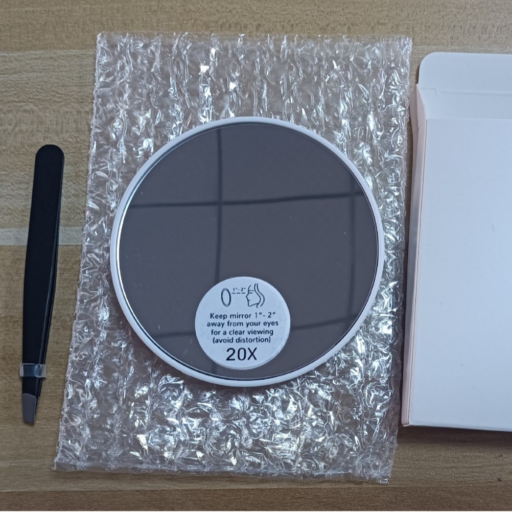 20 veces 30 veces 40 veces alto aumento spot 8.8cm3.5 pulgadas zoom pequeño espejo de maquillaje redondo espejo de baño de plástico