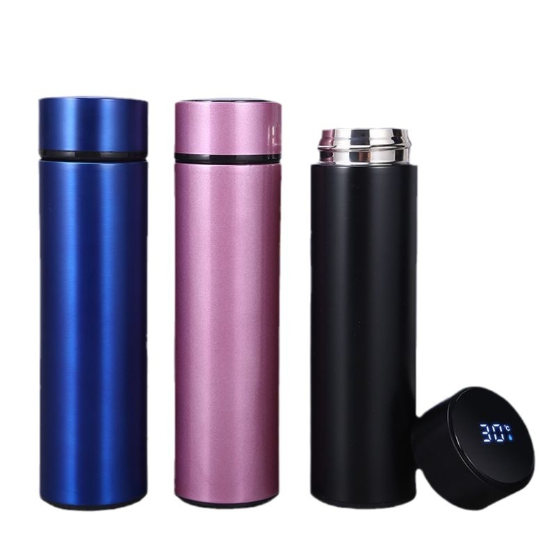 Venta al por mayor taza de vacío de acero inoxidable taza de medición de temperatura inteligente Pantalla de temperatura negocio taza recta taza de regalo Impresión de logotipo