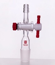 A701922 直型抽气接头（四氟节门） 磨口19/22 节门(mm)2