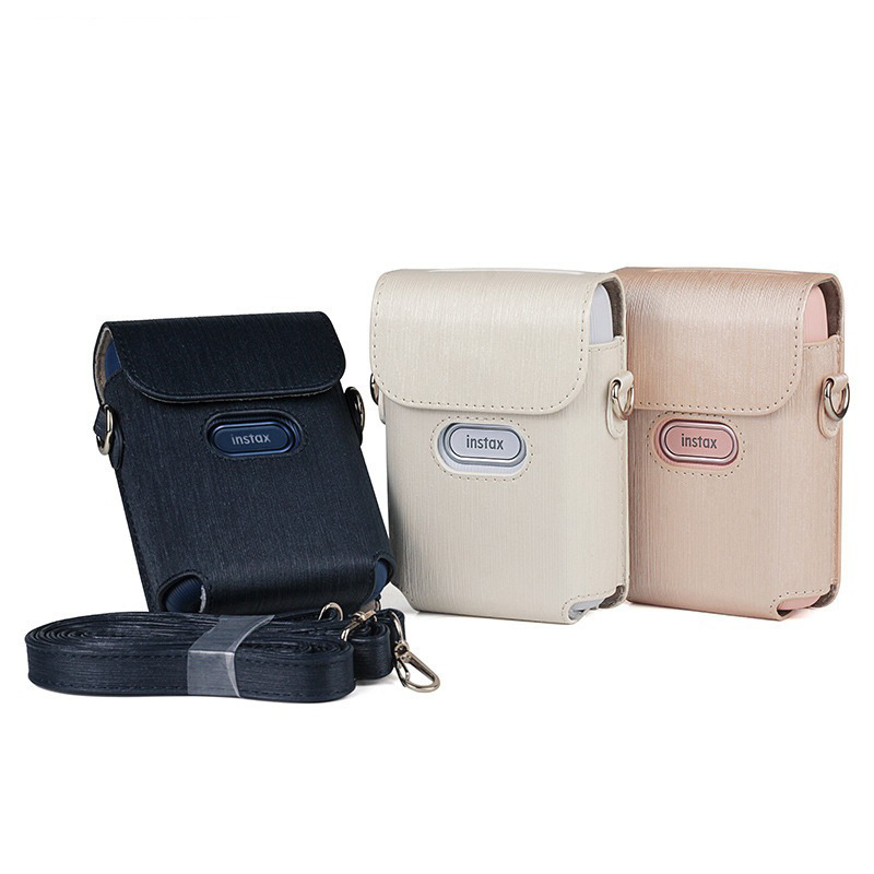 Suitable for Polaroid Mini Link/Link3 Printer Protective Case Pu Leather Bag Storage Retro Striped Bag