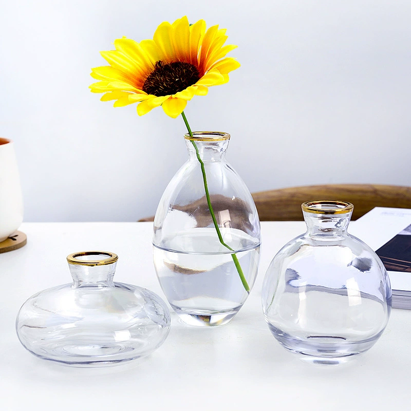 [Набор из трех предметов] Легкий Роскошный мини-костюм с маленькой вазой Ремесленная мебель настольные прозрачные цветы украшение для гостиной
