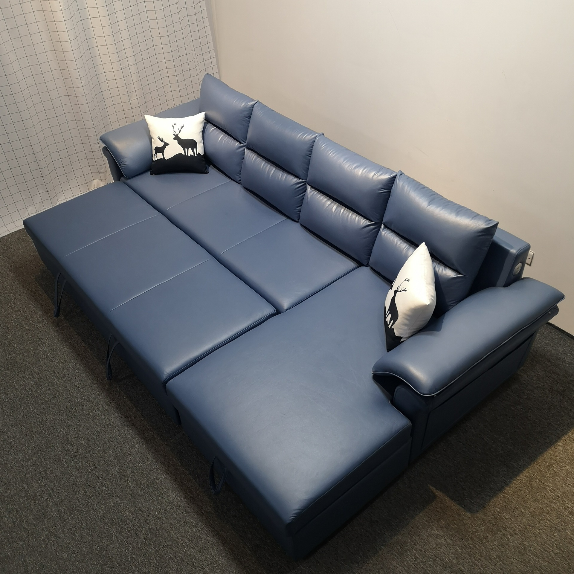 Sofá cama multifuncional almacenable látex casa pequeña y mediana en forma de L esquina sala de estar plegable perezoso sofá cama doble uso