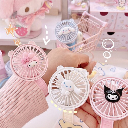 Watch fan usb charging high wind silent cute cartoon student portable mini wrist fan