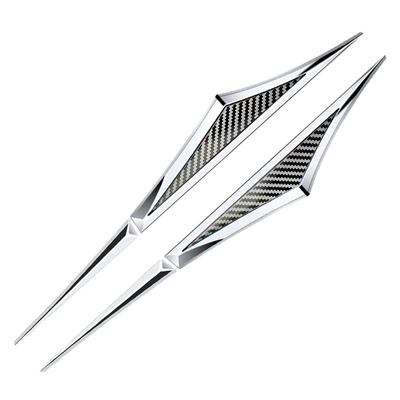 Steel Metal Modified Fender Two – Body sticker - silver-carbon-fiber-pattern-side-mark-pair