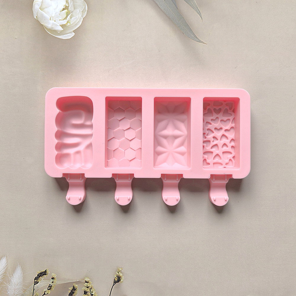 4 líneas de amor 269 helado de cristal helado silicona molde de postre hielo barras de hielo para hacer suministros de fiesta de verano