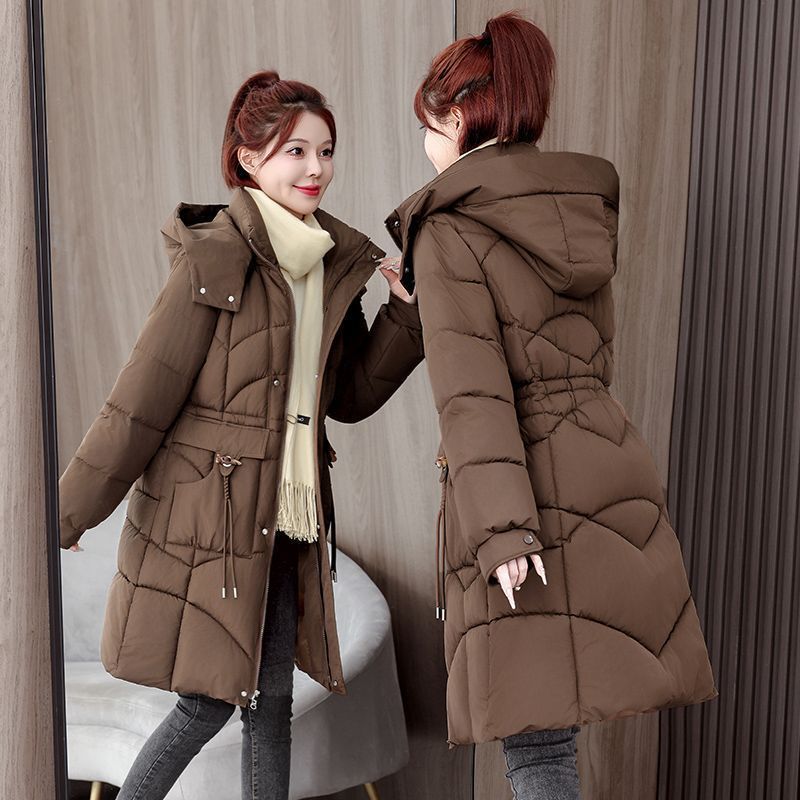 新款棉服女中长款冬季羽绒棉衣ins时尚修身2025显瘦加厚外套棉袄|undefined