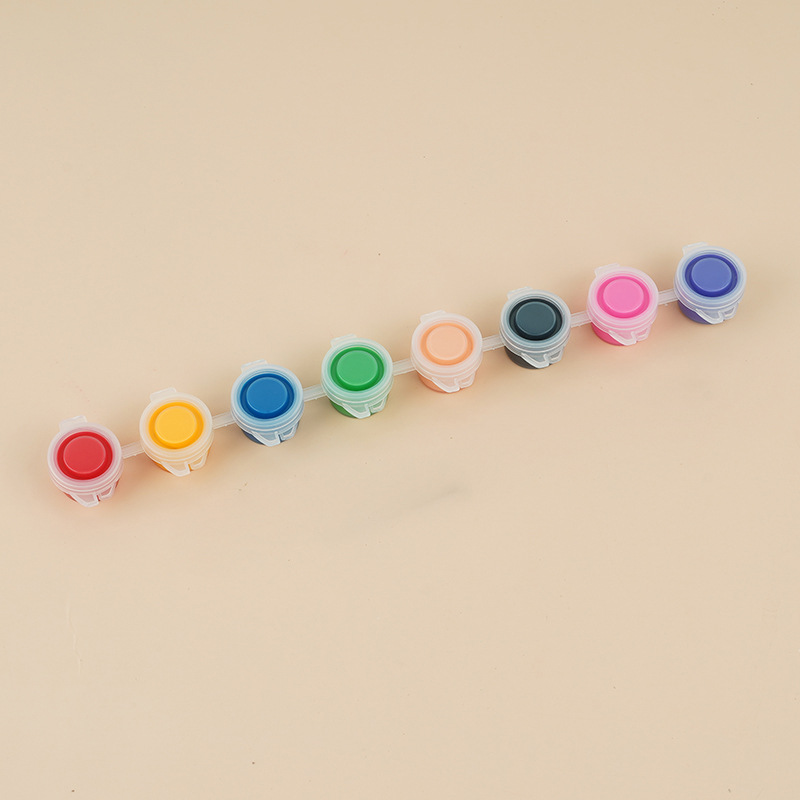 Pintura acrílica de los niños 12 colores traje 6 estudiantes siameses kindergarten arte pintura graffiti DIY yeso tira pigmento