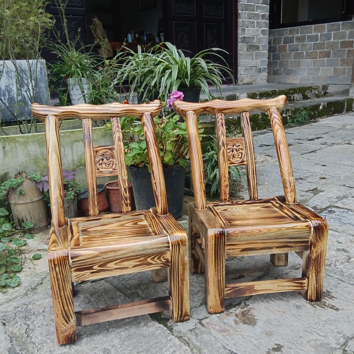 批发松木椅实木农村老式餐椅儿童农家乐饭店椅换鞋凳喂奶家用靠背