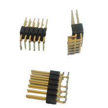 1.27间距排针 双排90度弯针 2~50P胶高1.0/1.5/2.0/2.5 连接器