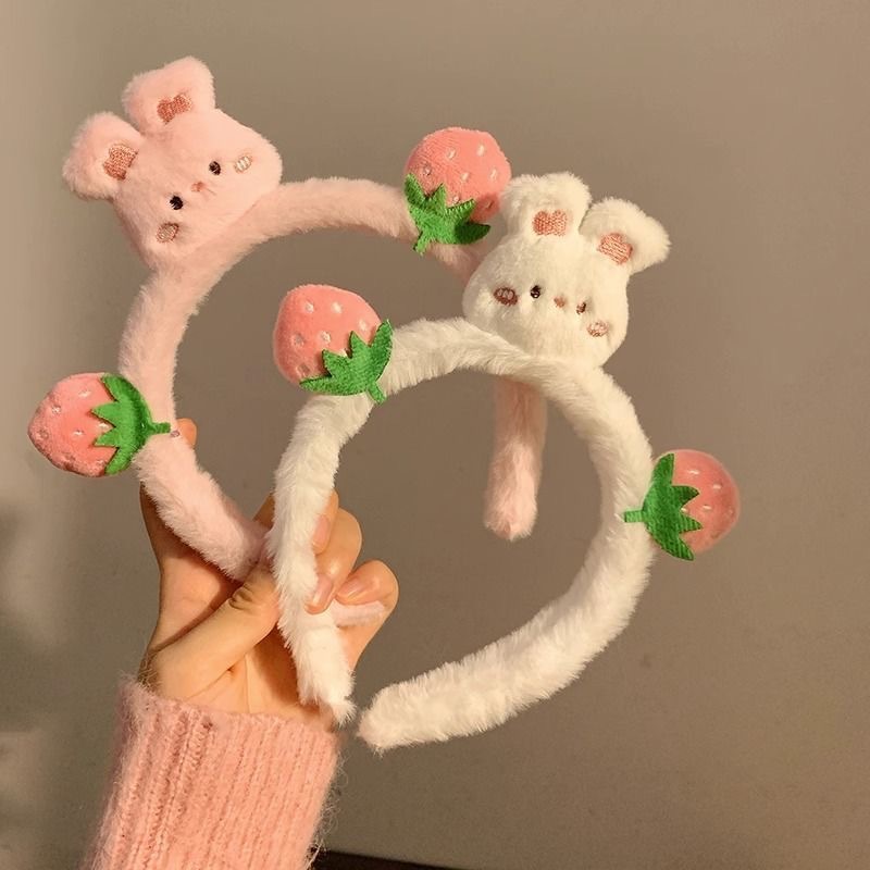 Donne, Nuovo accessorio dolce dei cartoni animati, Fascia per capelli in peluche per bambini, Grazioso ornamento per capelli per lavarsi il viso_voghion.com